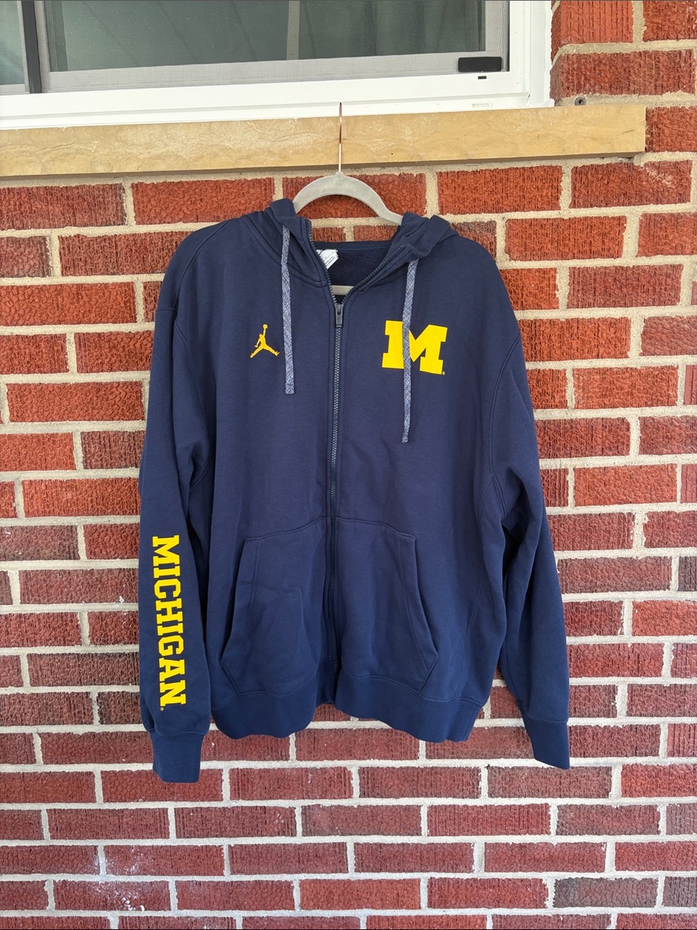 Michigan JORDAN Men's Navy Zip-Up Hoodie Jacket